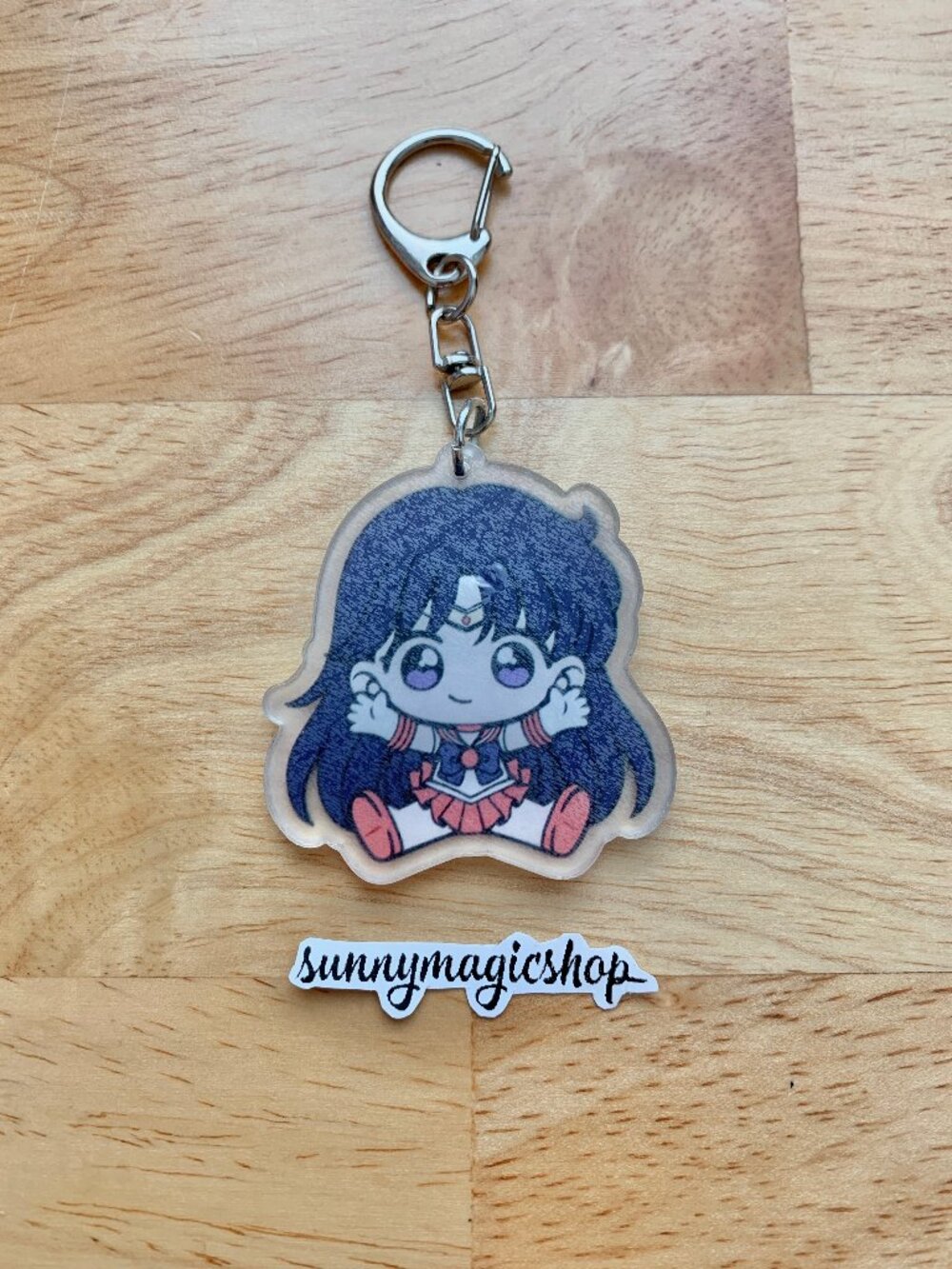 Sailor Moon Acrylic Anime Keychain Sailor Mars Rei Hino Black Hair